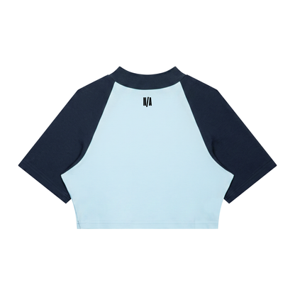 Women’s Color Block Raglan Crop T-Shirt ODMPOD