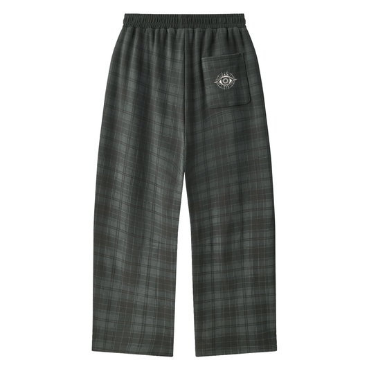 Unisex Plaid Straight Leg Pants ODMPOD