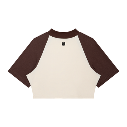 Women’s Color Block Raglan Crop T-Shirt ODMPOD
