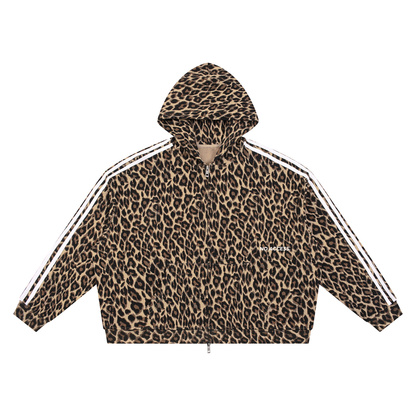Unisex Leopard Full Zip Hoodie ODMPOD