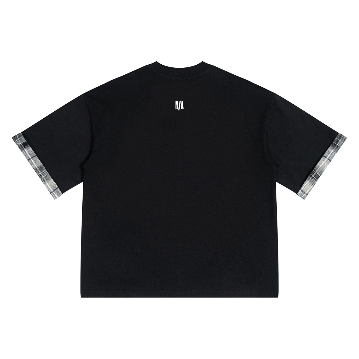 Unisex Plaid Paneled T-Shirt ODMPOD