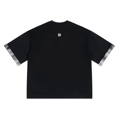 Unisex Plaid Paneled T-Shirt ODMPOD