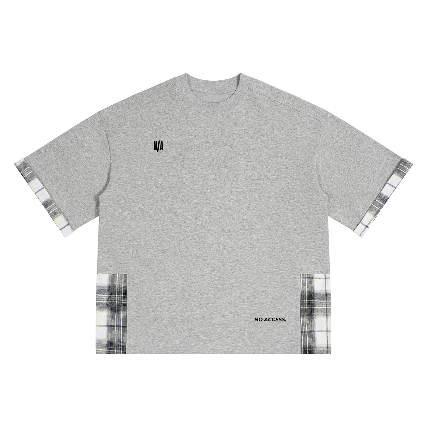 Unisex Plaid Paneled T-Shirt ODMPOD