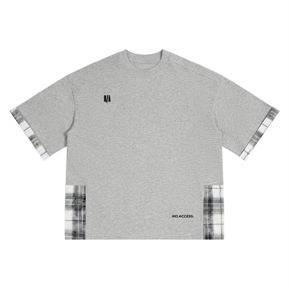 Unisex Plaid Paneled T-Shirt ODMPOD