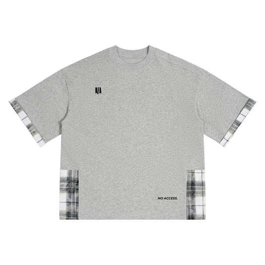 Unisex Plaid Paneled T-Shirt ODMPOD