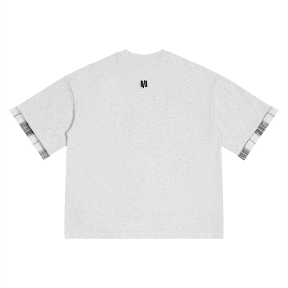 Unisex Plaid Paneled T-Shirt ODMPOD