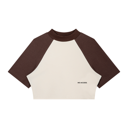 Women’s Color Block Raglan Crop T-Shirt ODMPOD
