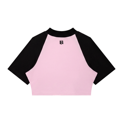 Women’s Color Block Raglan Crop T-Shirt ODMPOD
