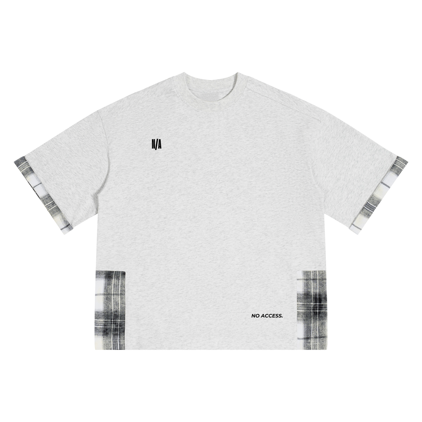 Unisex Plaid Paneled T-Shirt ODMPOD