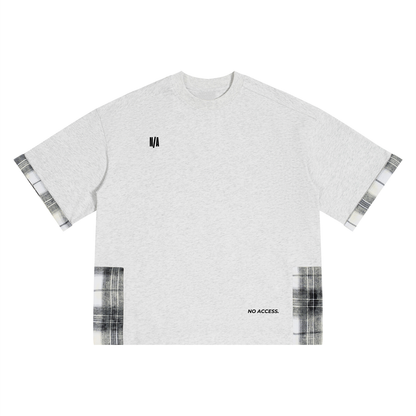 Unisex Plaid Paneled T-Shirt ODMPOD