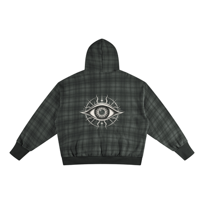 Unisex Plaid Color Block Hoodie ODMPOD
