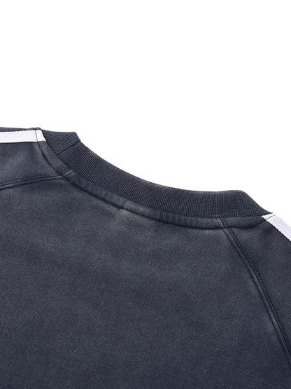 Snow Washed Contrast Tape Sweatshirt ODMPOD