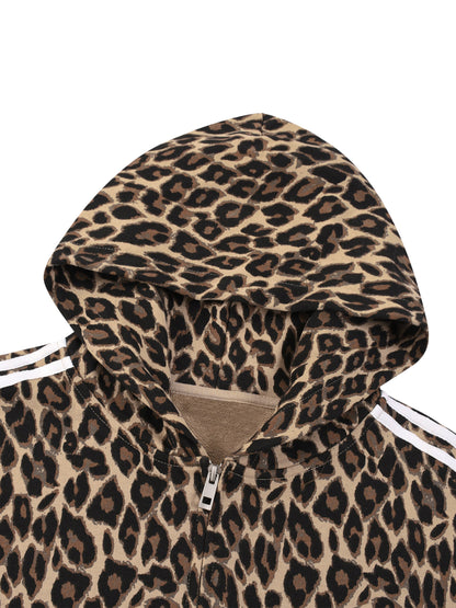 Unisex Leopard Full Zip Hoodie ODMPOD
