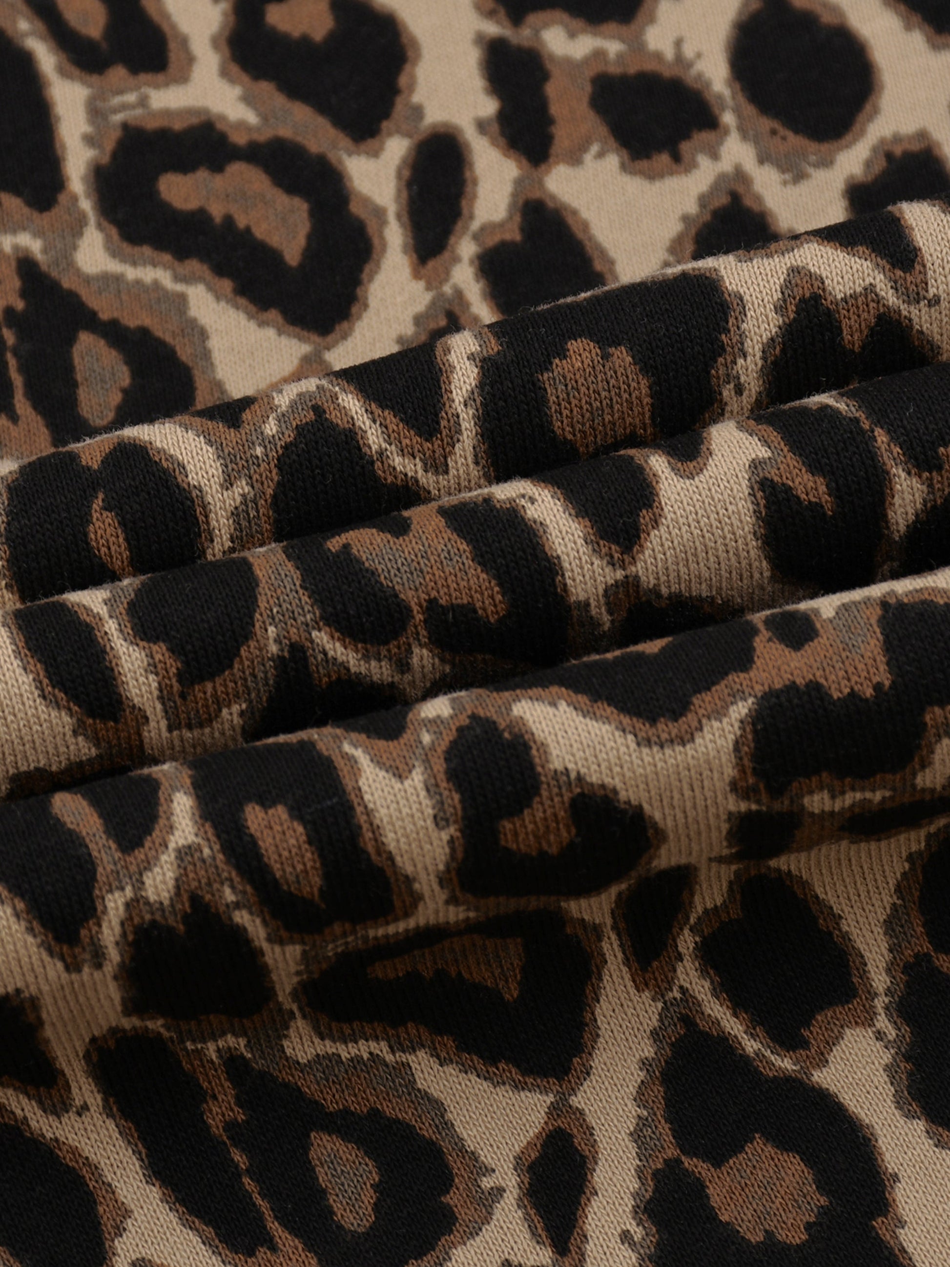 Unisex Leopard Barrel Leg Sweatpants ODMPOD