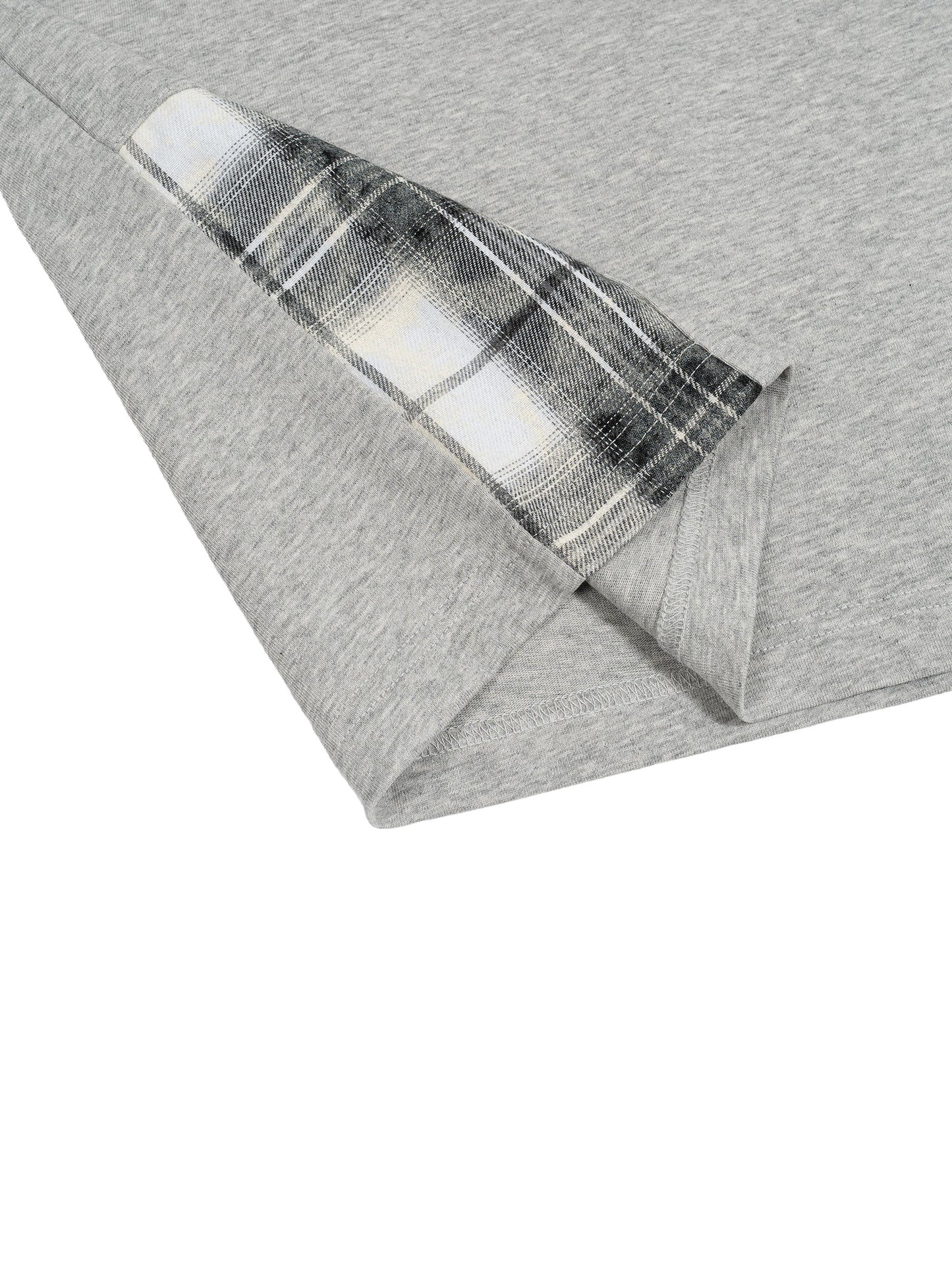 Unisex Plaid Paneled T-Shirt ODMPOD