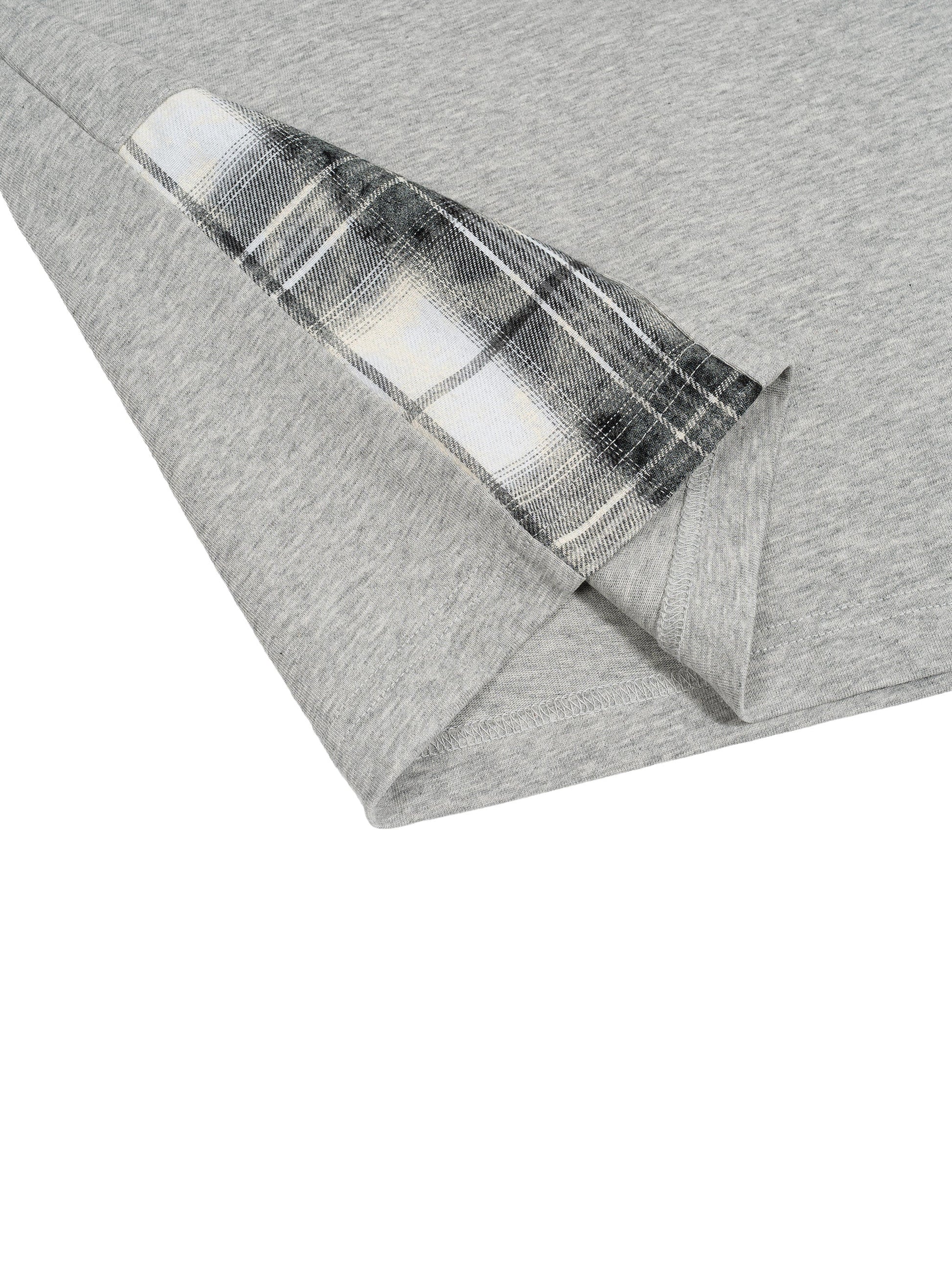 Unisex Plaid Paneled T-Shirt ODMPOD