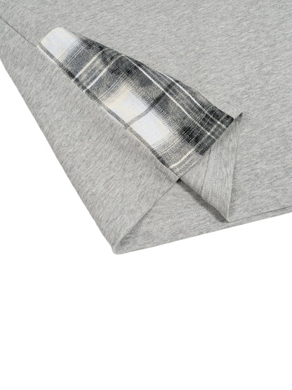 Unisex Plaid Paneled T-Shirt ODMPOD