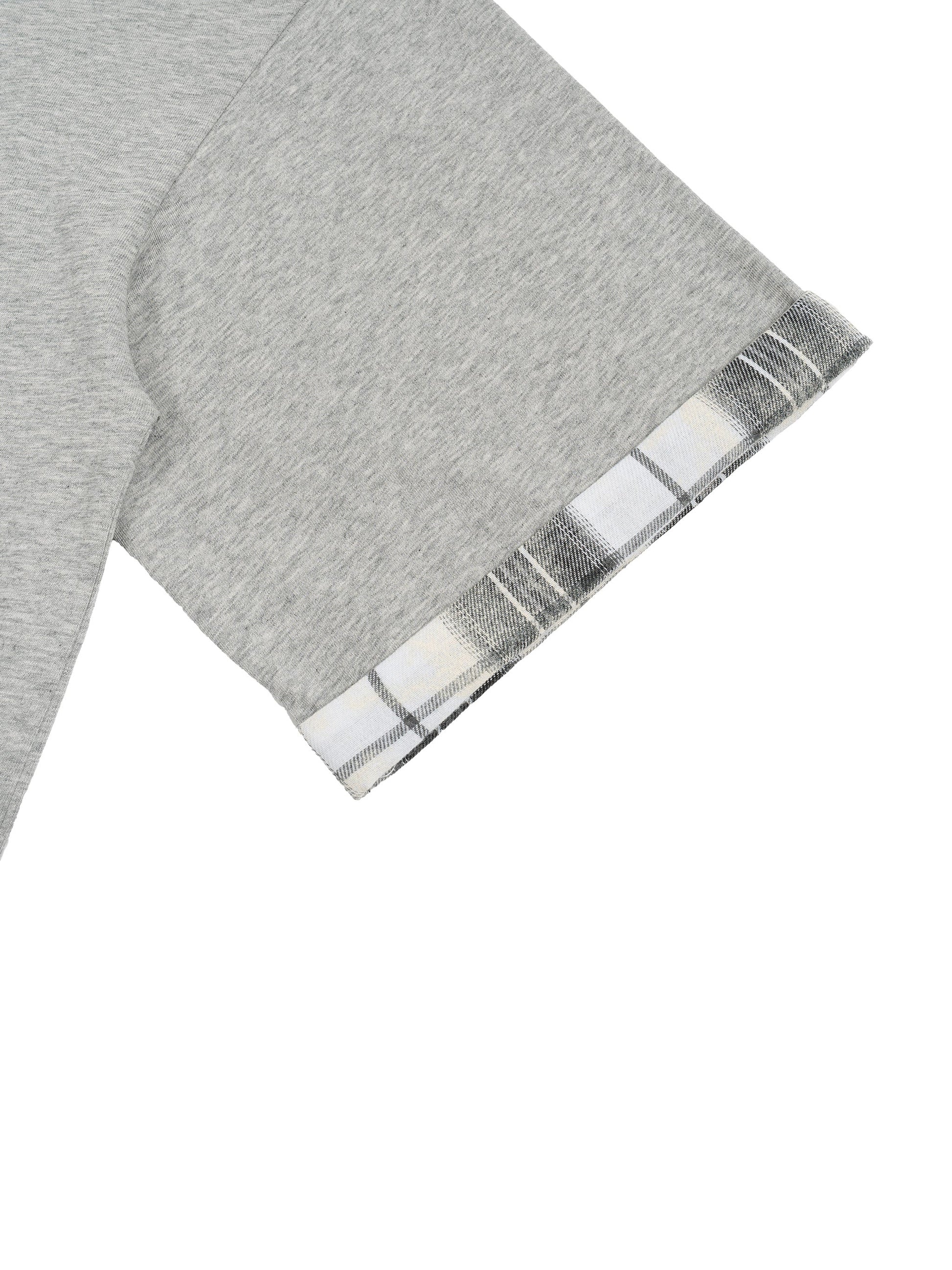 Unisex Plaid Paneled T-Shirt ODMPOD