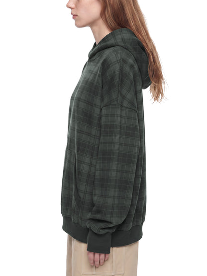 Unisex Plaid Color Block Hoodie ODMPOD